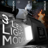 Lampe LED intégrée — modes normal, SOS et stroboscope